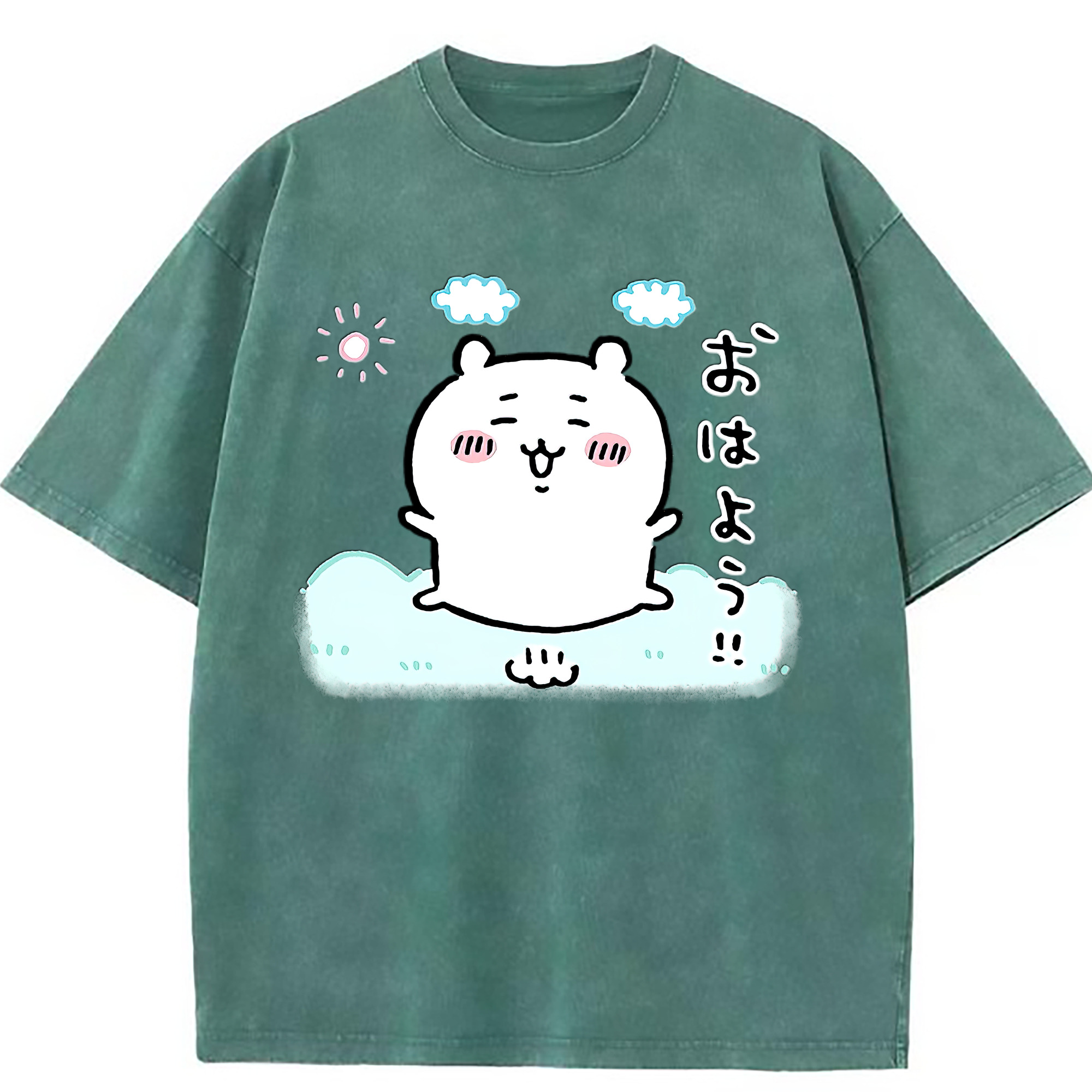 （画像用） ちいかわ ちいかわ Chii-kawa chiikawa 綿100% ヴィンテージ風 半袖Tシャツ（フロントプリント）